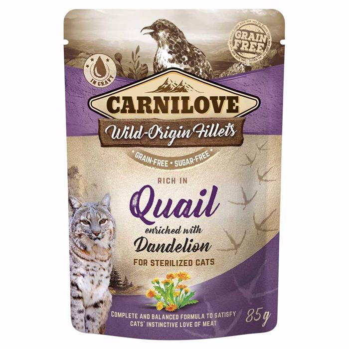 Carnilove Våtfoder för Katt Wild Origin Fillets med Vaktel & Maskros 85g