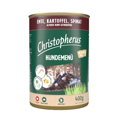 Christopherus Hundemenü Våtfoder för seniorhunden med anka 400g