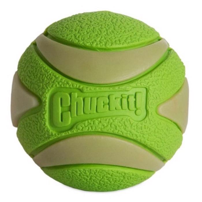 Chuckit Max Glow Ultra Squeaker Luminous Ball med Piv-storlek M