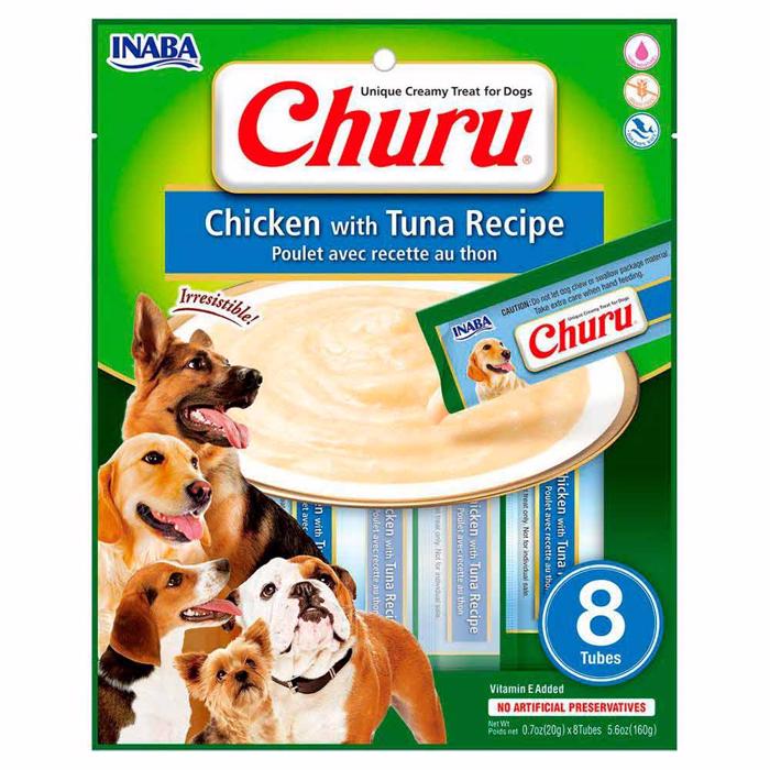 Inaba Churu Recept Cream Treats 20g x 8 tuber Kyckling & Tonfisk