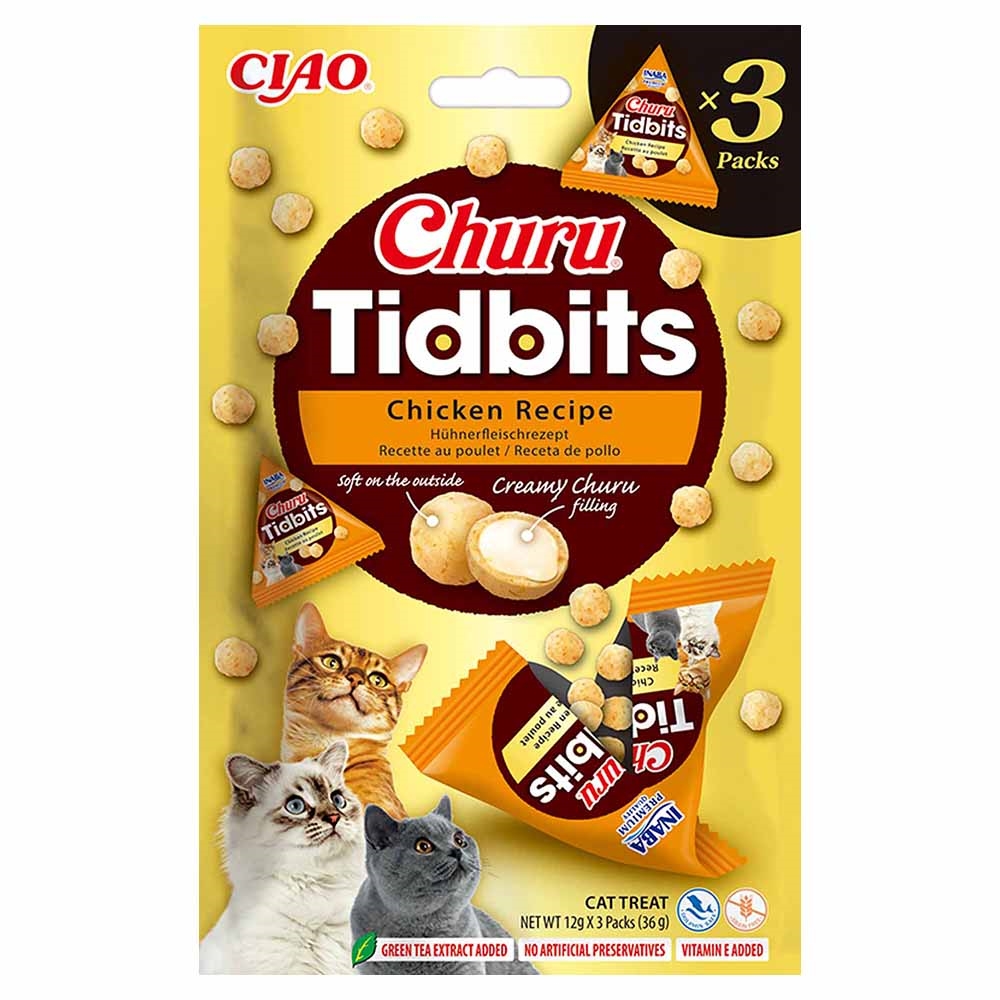 Ciao Churu Tidbits Kattgodis med Kycklingsmak 3-pack
