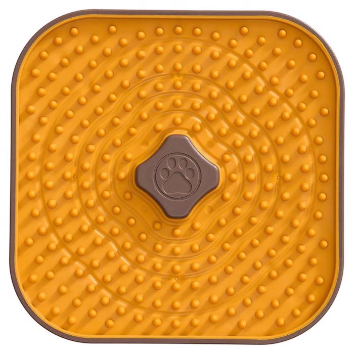 Companion Lick Enrichment Lick Plate For The Dog i ockra gul