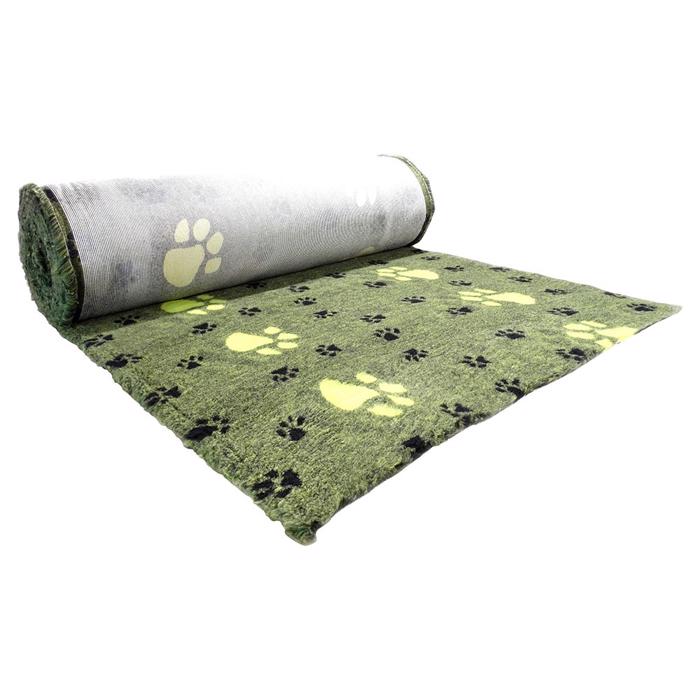 ProFleece Vet Bed Underlag Design BigPaw Grön Med Svart Gula Tassar