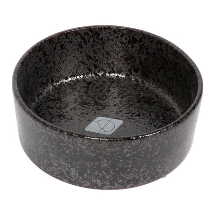 D&D Hundskål Keramisk Design Jasper Black Dots