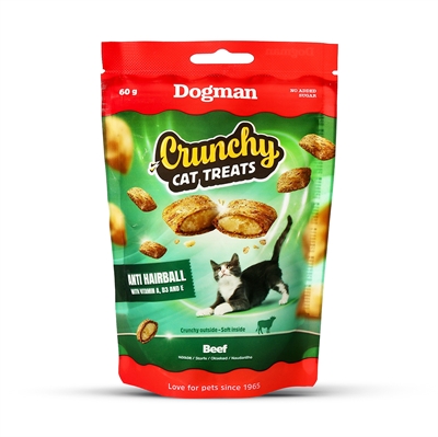 Dogman Crunchy Kattgodis Anti Hairball 60g