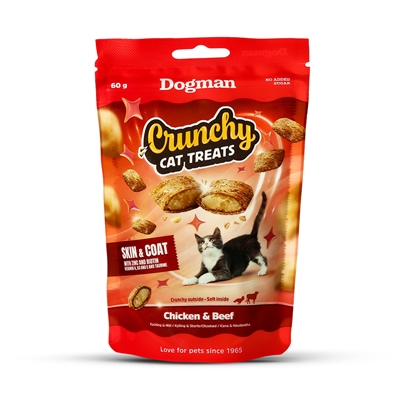 Dogman Crunchy Kattgodis Skin & Coat 60g