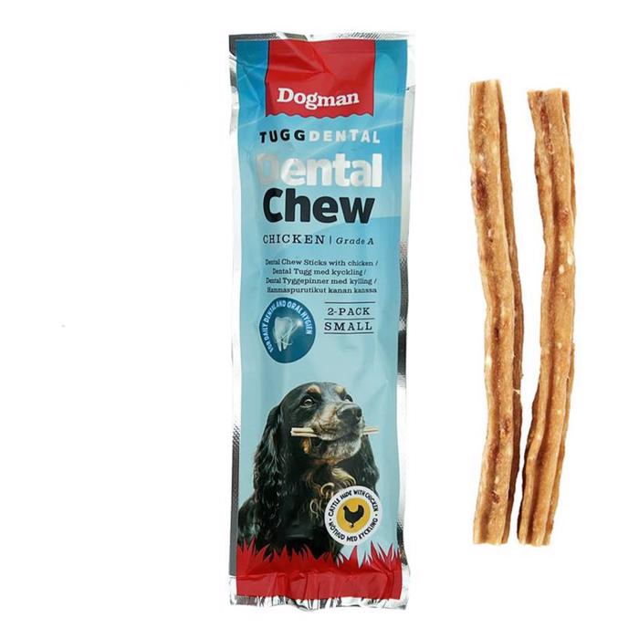 Dogman TuggDental Chicken Sticks With Raw Skin Prov Pack om 2 st