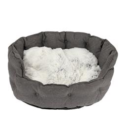 Dogman Dog Bed Classy OVAL Memory Foam Grå