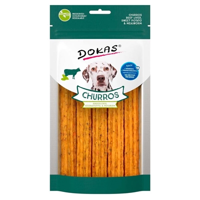 Dokas Churros Hundgodis Med Nötkött & Mjölmaskar 150g