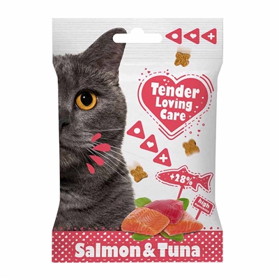 Kattgodis med lax och tonfisk