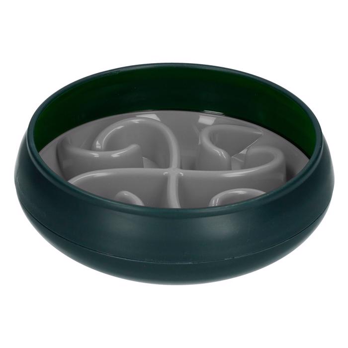 Ät Slow Tumble Feeder Dog Bowl Modell Grå