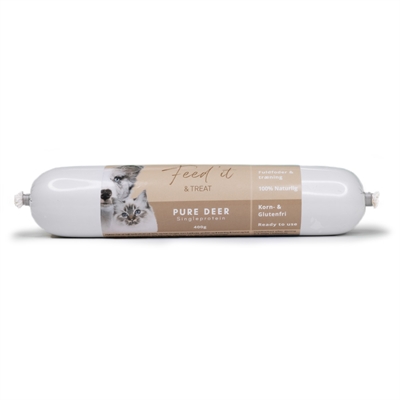 Feed It & Treat Skärfast Korv med Hjort 400g