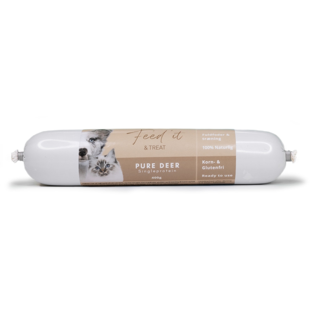 Feed It & Treat Skärfast Korv med Hjort 400g