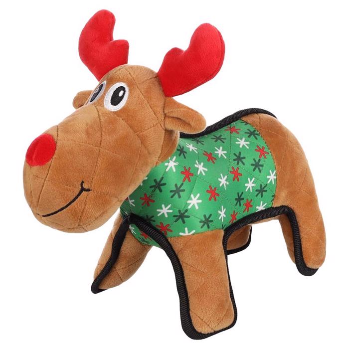 Flamingo Jul Ren Plysch A Squeaky Dog Toy
