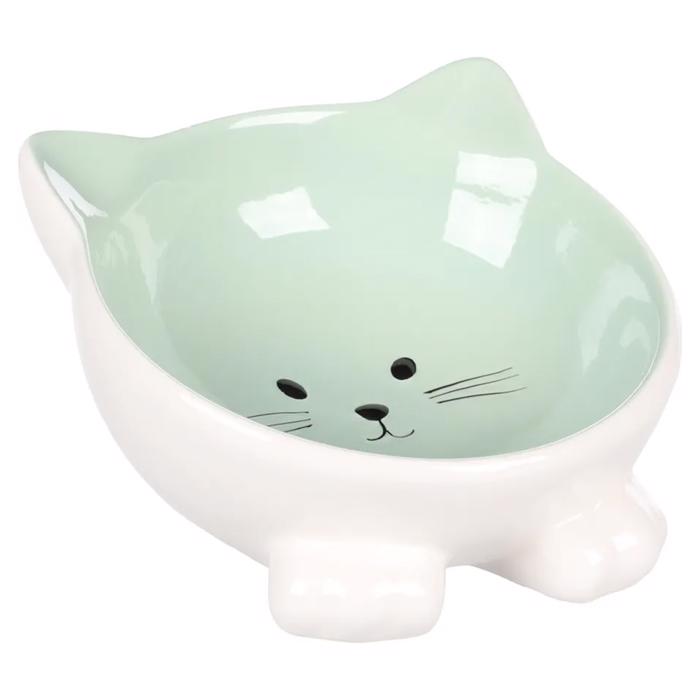Flamingo Katt Skål Design Puzi i Grön