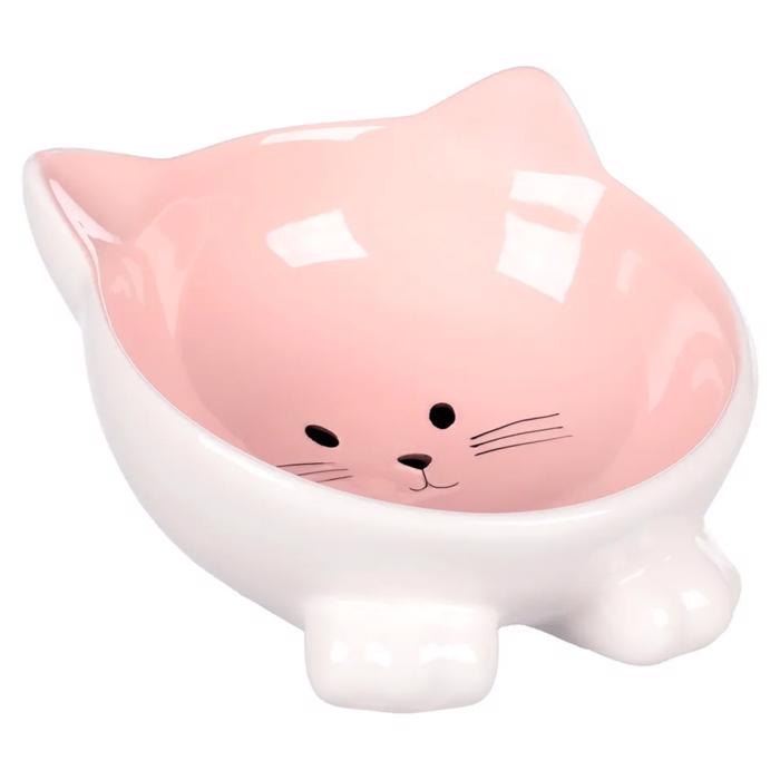 Flamingo Katt Skål Design Puzi i Rosa