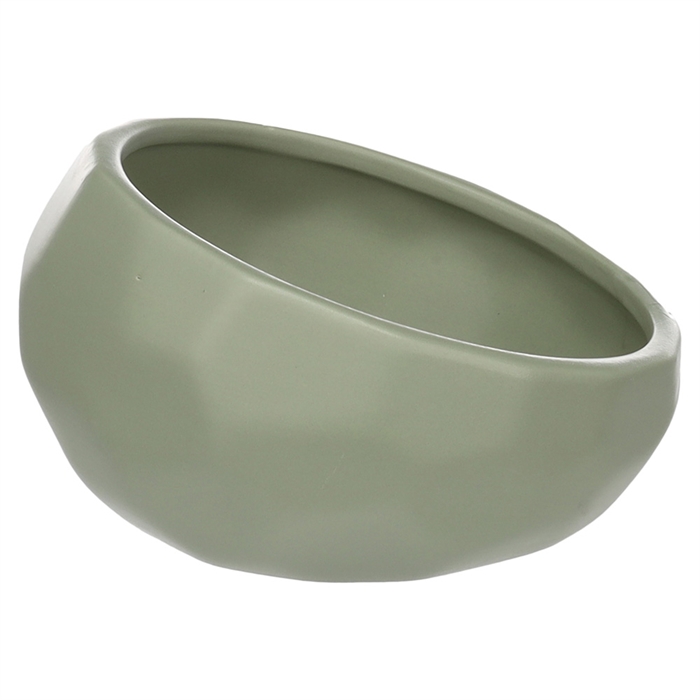 Flamingo Dog Bowl med Slanted Edge Green