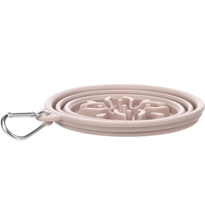 Flamingo Resa Äta & Vattenskål Slow Feeder NINO Taupe 500ml