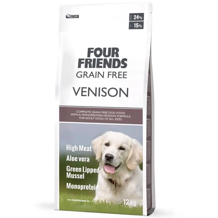 Four Friends Grain Free Torrfoder till Hunden Venison 12 Kg