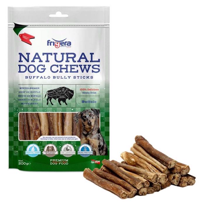 Frigera Natural Dog Chews Buffalo Bully Sticks Buffelstänger 200g