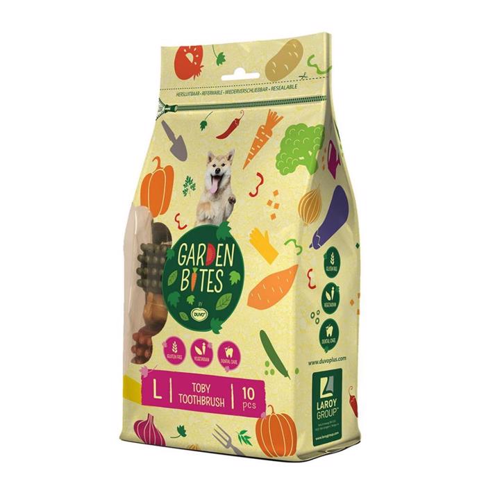 Garden Bites Toby Toothbrush Vegetarisk Tuggis 10 Stk LARGE - DATUMVAROR