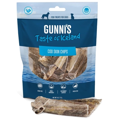 Gunni's Fiskgodis För Hunden Torsk Skinn Chips 227g