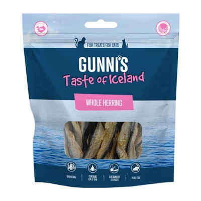 Gunni's Whole Herring Hela Torkade Sillar Från Island 42,5g