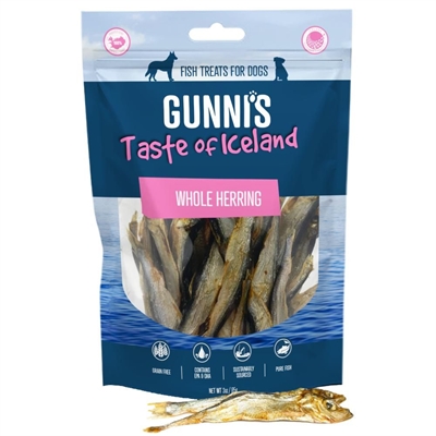 Gunni's Whole Herring Hela Torkade Sillar Från Island 85g
