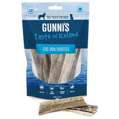 Gunni's Codfish Skin Shorties Torkat Torskeskinn Från Island 71g