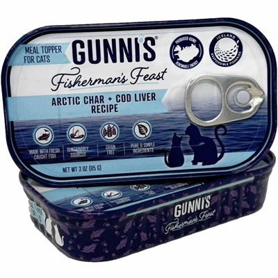 Gunni's Fisherman's Feast Cat Topping med Isländsk Röding & Torsklever 85g