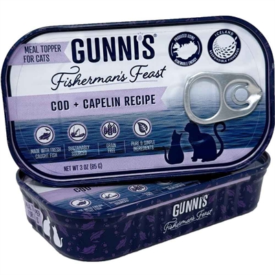 Gunni's Fisherman's Feast Cat Topping med Isländsk Torsk & Lodda 85g