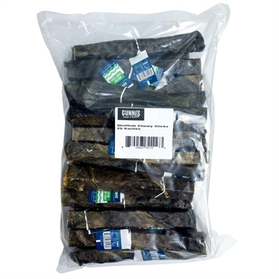 Gunni's Wolffish Store Tuggstänger av Ren Havskinn Från Island Storpack 25st