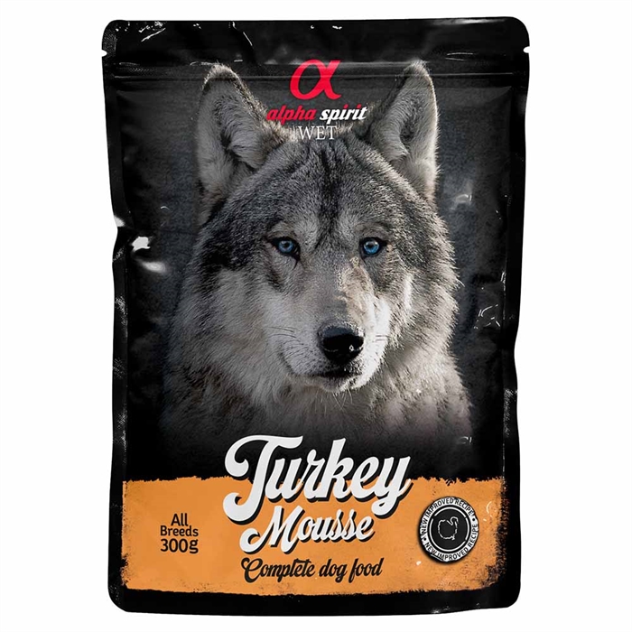 Alpha Spirit Wet Kalkon Mousse Wet Dog Food 300g