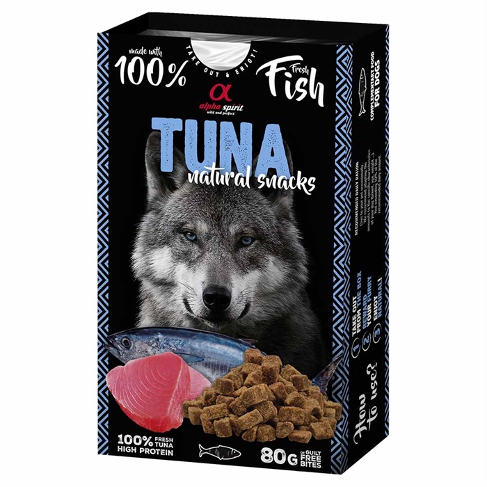 Alpha Spirit hundgodis av 100 % färskt kött tonfisk 80 g
