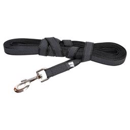 Julius K9 Super Grip Hundkoppel MED handtag Svart & Grå 10 meter 14mm