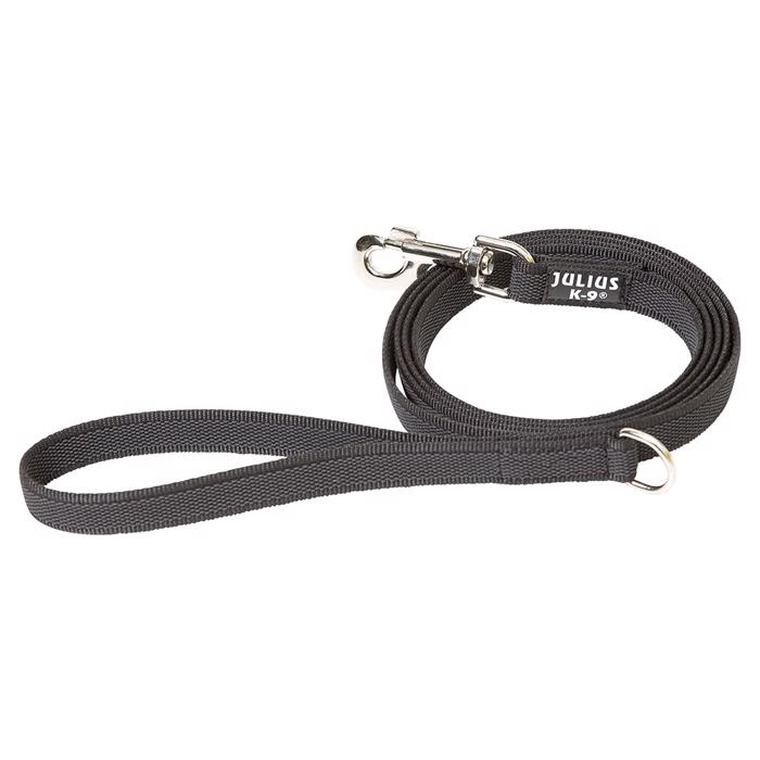 Julius K9 Super Grip Hundkoppel MED handtag Svart & Grå 1,8 Meter 20mm