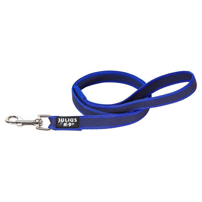 Julius K9 Super Grip Hundkoppel MED Handtag Blå & Grå 1 Meter 20mm