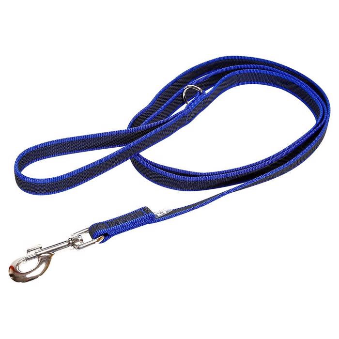 Julius K9 Super Grip Hundkoppel MED handtag Blå & Grå 1,8 Meter 20mm