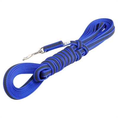 Julius K9 Super Grip Hundlina MED handtag Blå & Grå 10 meter 14mm
