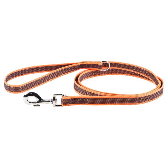 Julius K9 Super Grip Hundkoppel MED Handtag Orange & Grå 2 Meter 20mm