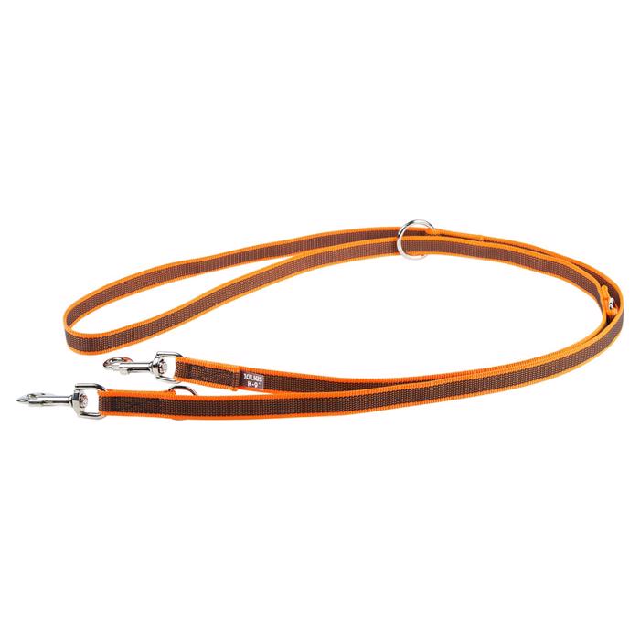 Julius K9 Super Grip Hundkoppel MED Handtag Orange & Grå 2,2 meter 20 mm