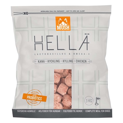 MUSH Barf Fryst Råfoder Hellä Single Protein Kyckling 3 Kg