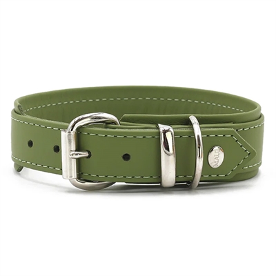 Läderhalsband Modell Classic Soft Limette