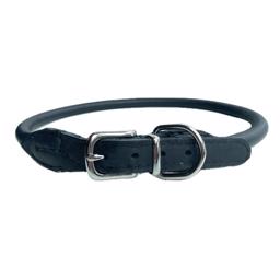 Timely Runt Läder Hundhalsband Design Paris Svart