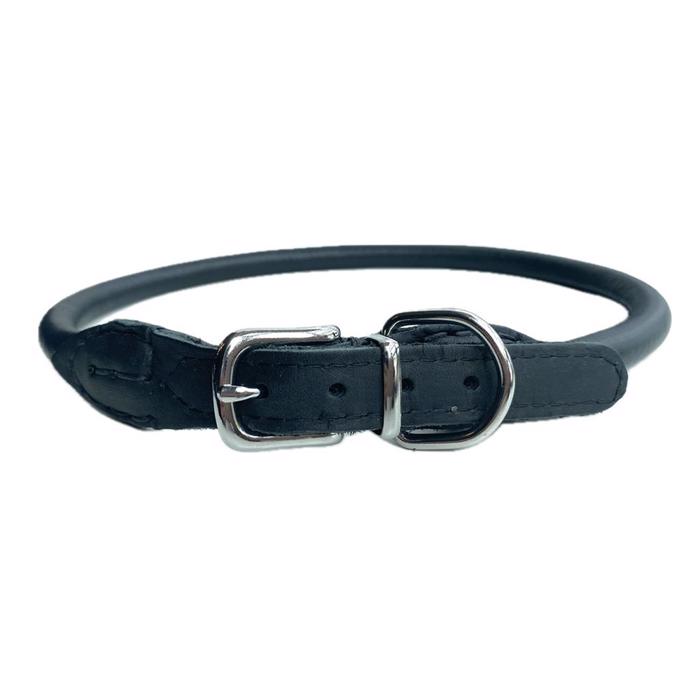 Timely Rundläder Halsband Till Hunden Design Paris Svart