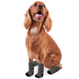 Halkfria strumpor för hund svart / grå
