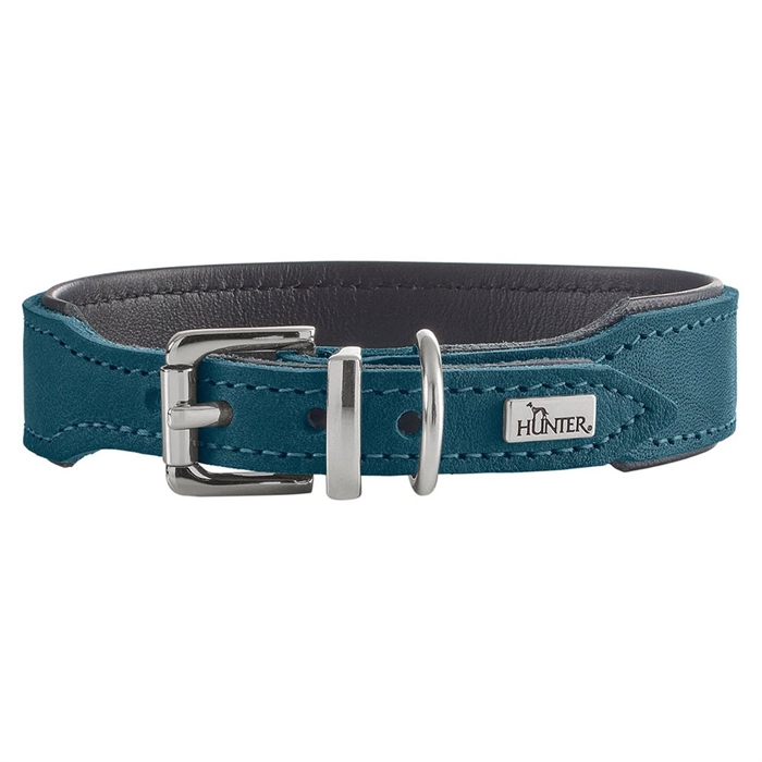 Hunter Läder Hundhalsband Design Malta Blå