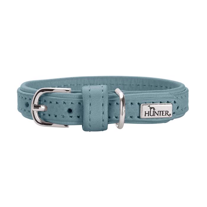Hunter Soho Mini Läderhalsband För Valpar och Små Hundar Ljusblå