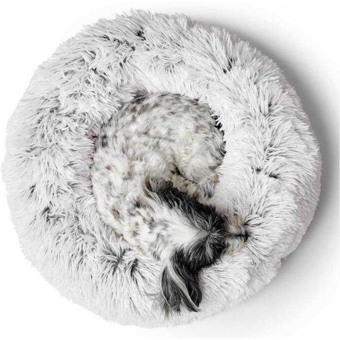 Hunter Donut Fluffy Dog Bed Design Loppa Relax White