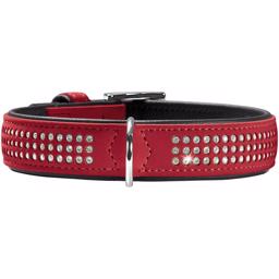 Hunter Softie Triluxe designerhalsband med 3 rader stenar RÖD